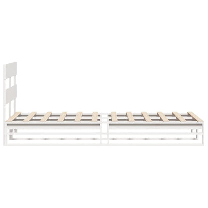 Letto senza Materasso Bianco 90x200 cm Legno Massello di Pino | homemem39