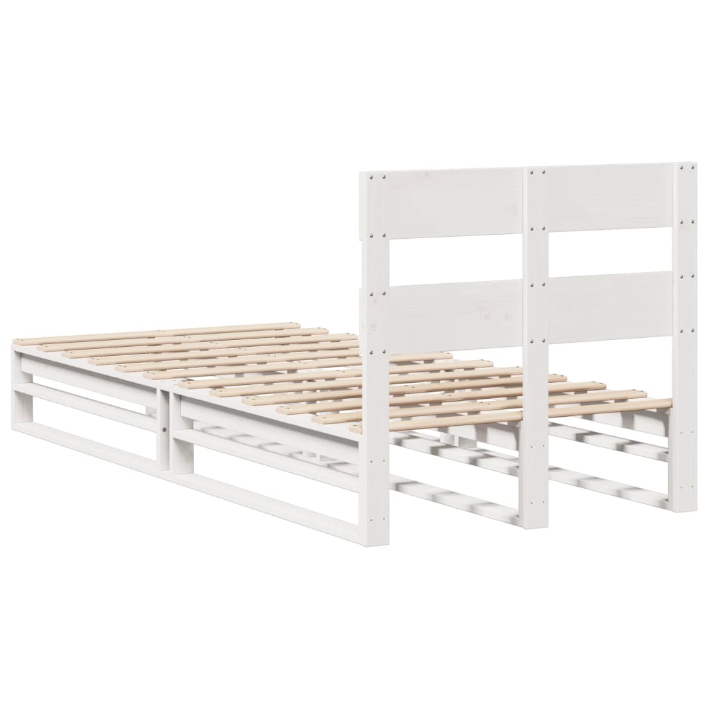 Letto senza Materasso Bianco 90x200 cm Legno Massello di Pino | homemem39