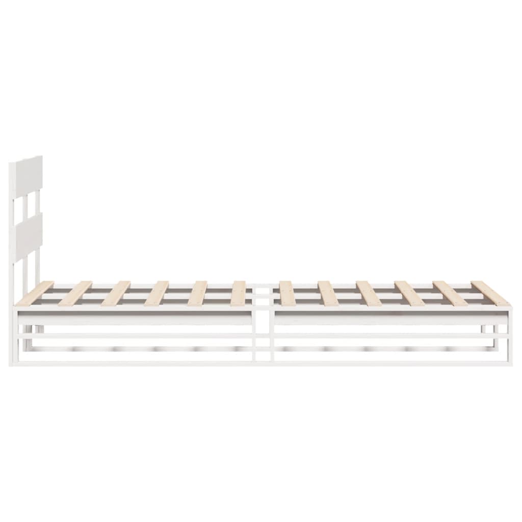 Giroletto senza Materasso Bianco 100x200 cm Legno Massello Pino | homemem39