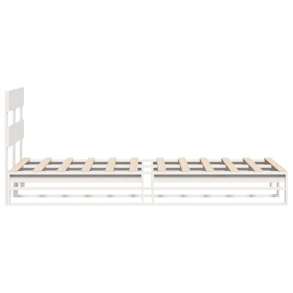 Letto senza Materasso Bianco 75x190 in Legno Massello di Pino | homemem39