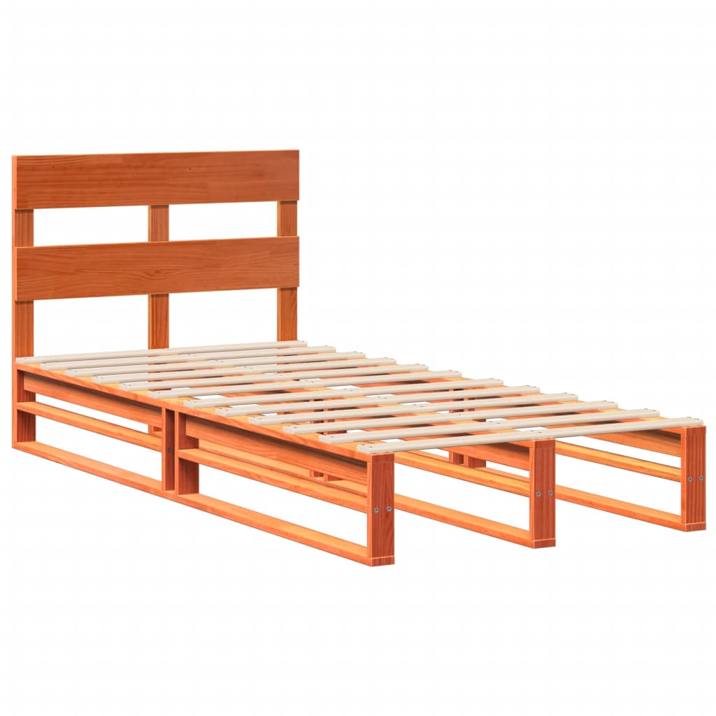 Letto senza Materasso Marrone Cera 75x190 cm in Legno di Pino | homemem39