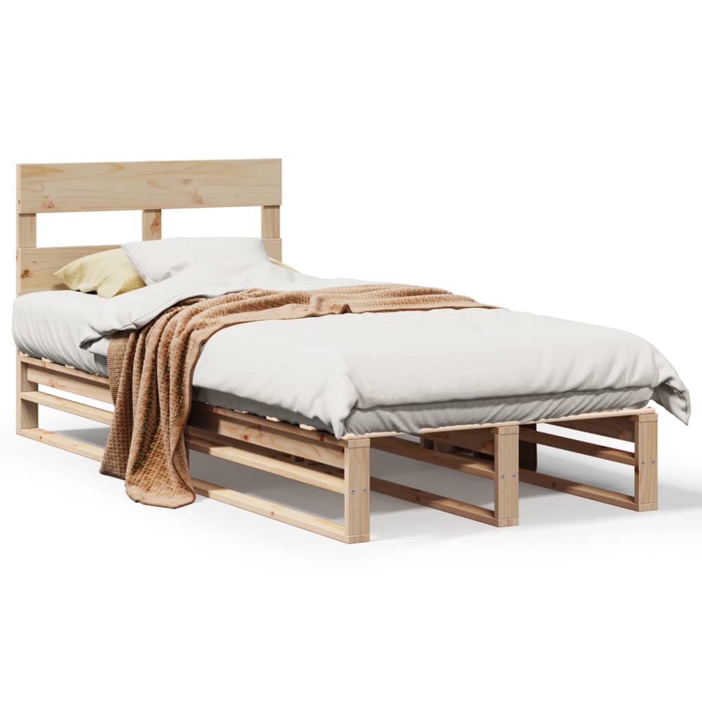 Letto senza Materasso 90x190 cm in Legno Massello di Pino | homemem39