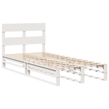 Letto senza Materasso Bianco 90x190 cm in Legno Massello Pino | homemem39