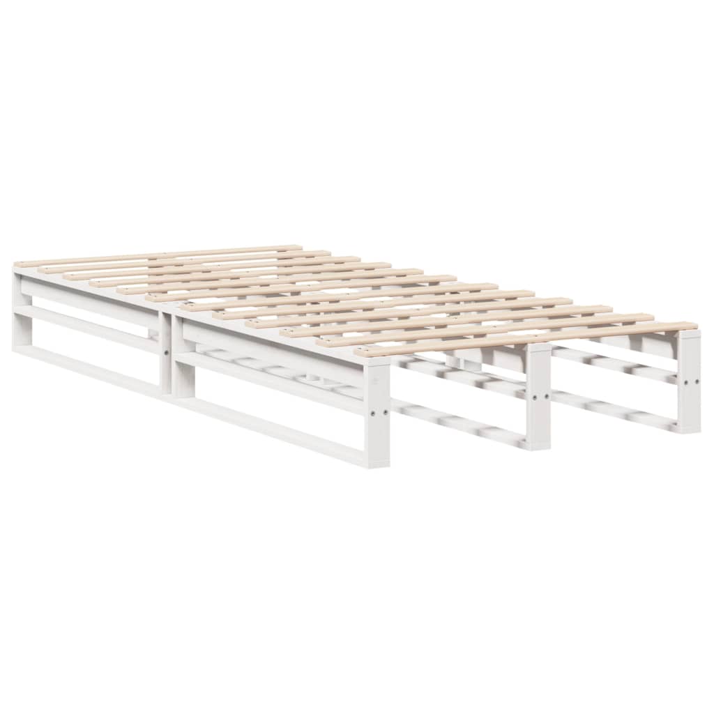 Letto senza Materasso Bianco 90x190 cm in Legno Massello Pino | homemem39