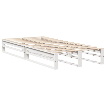 Letto senza Materasso Bianco 90x190 cm in Legno Massello Pino | homemem39