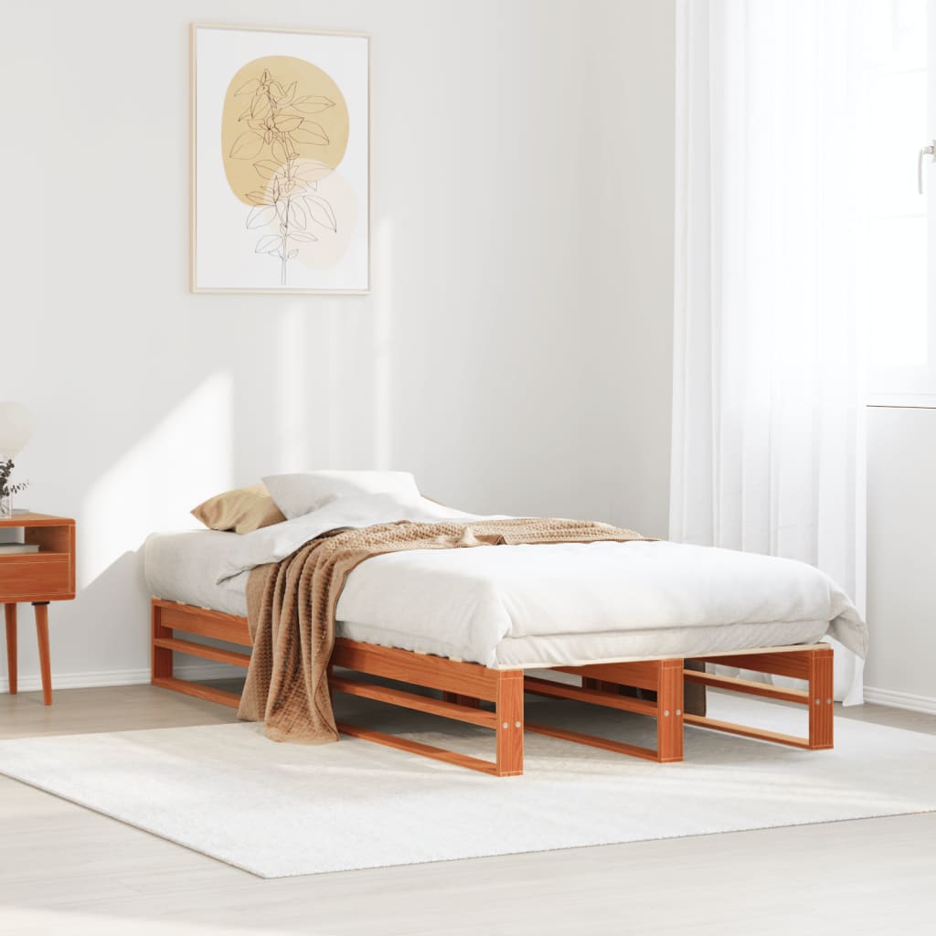 Letto senza Materasso Marrone Cera 90x200 cm Legno di Pino - homemem39