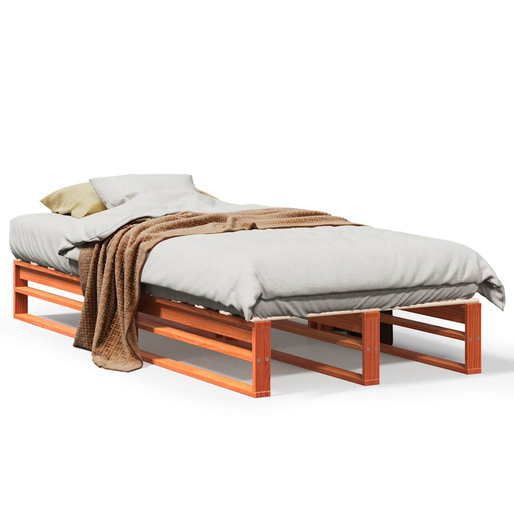 Letto senza Materasso Marrone Cera 100x200 cm in Legno di Pino - homemem39