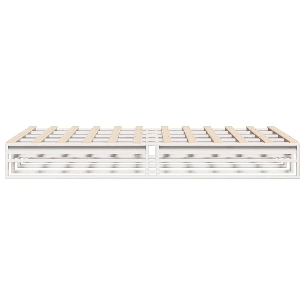 Letto senza Materasso Bianco 150x200 cm Legno Massello di Pino | homemem39