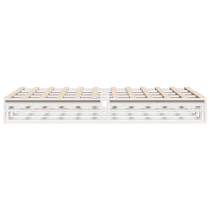 Letto senza Materasso Bianco 150x200 cm Legno Massello di Pino | homemem39