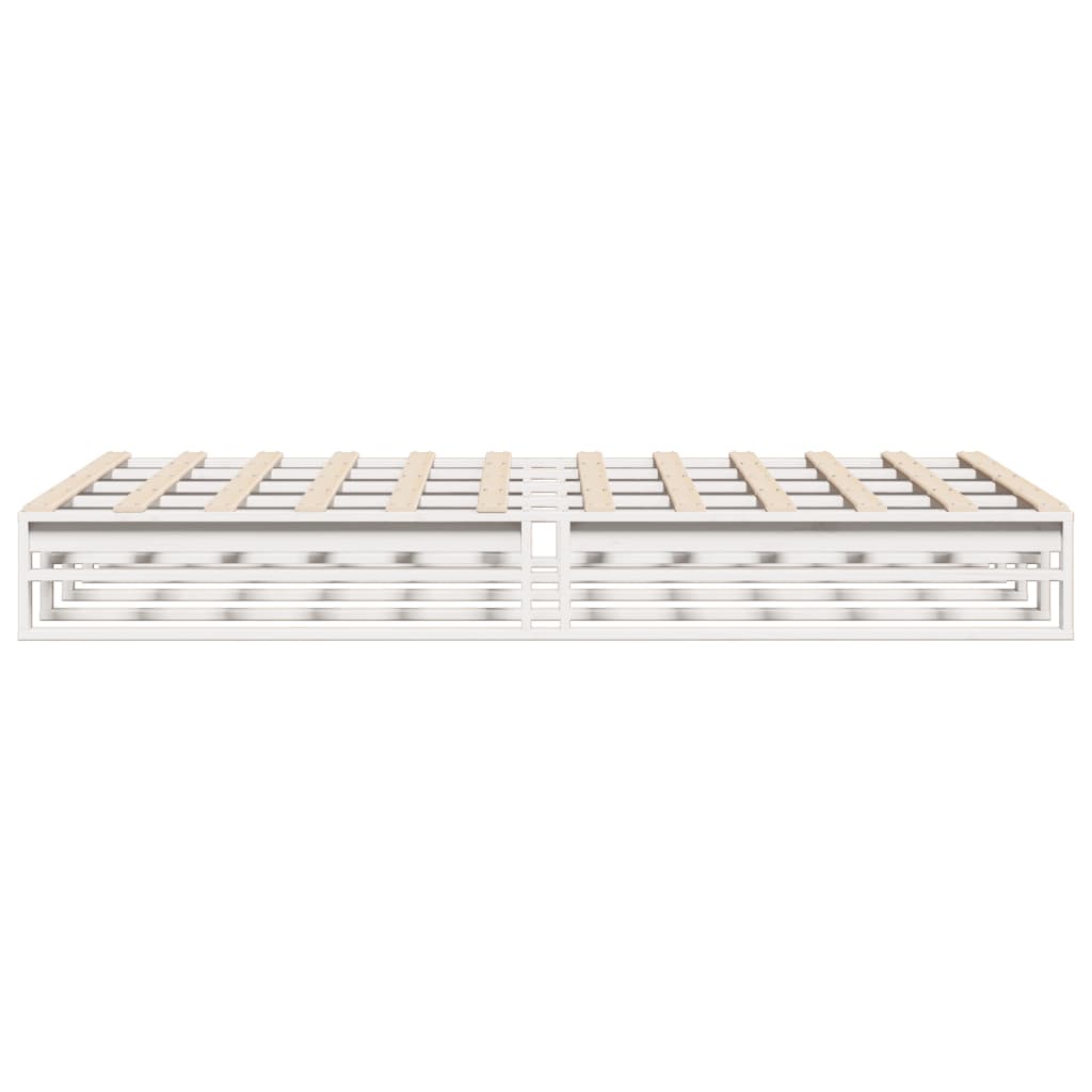 Letto senza Materasso Bianco 160x200 cm Legno Massello di Pino | homemem39