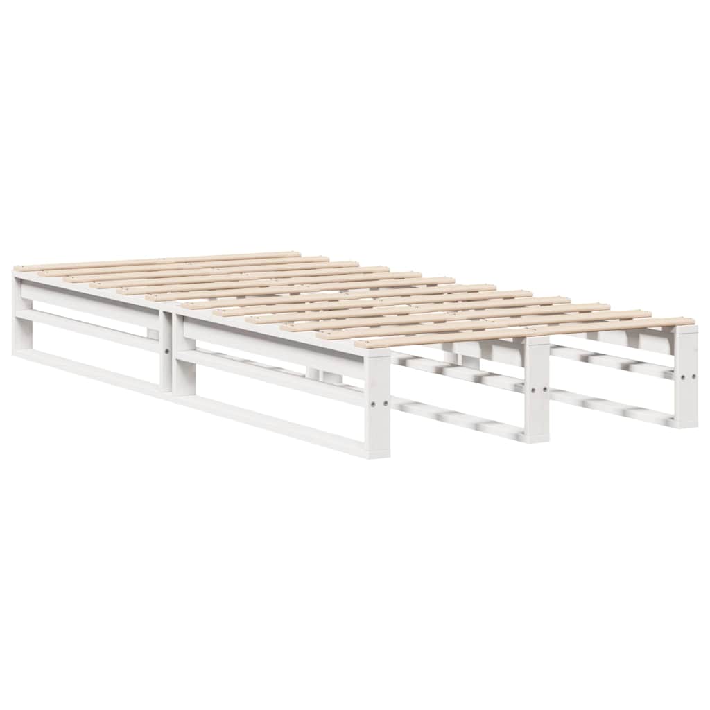 Letto senza Materasso Bianco 75x190 in Legno Massello di Pino | homemem39