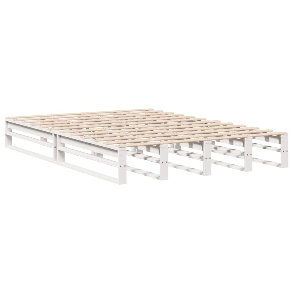 Letto senza Materasso Bianco 120x190 cm Legno Massello di Pino | homemem39