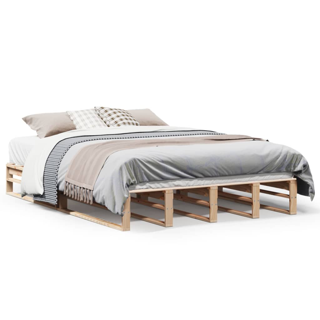Letto senza Materasso 135x190 cm in Legno Massello di Pino | homemem39
