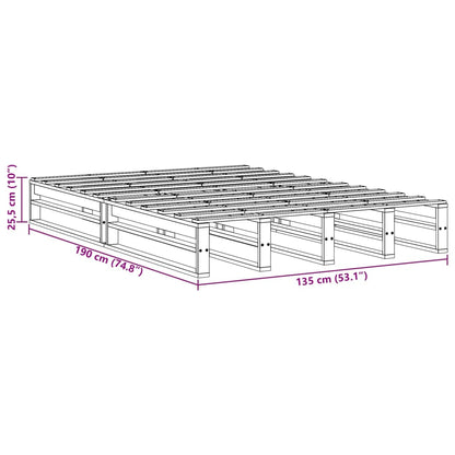 Letto senza Materasso 135x190 cm in Legno Massello di Pino | homemem39