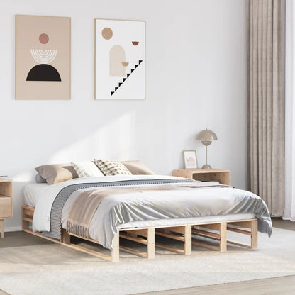 Letto senza Materasso 135x190 cm in Legno Massello di Pino | homemem39