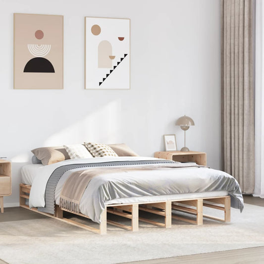 Letto senza Materasso 135x190 cm in Legno Massello di Pino | homemem39