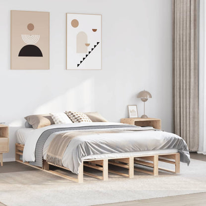 Letto senza Materasso 140x190 cm in Legno Massello di Pino | homemem39