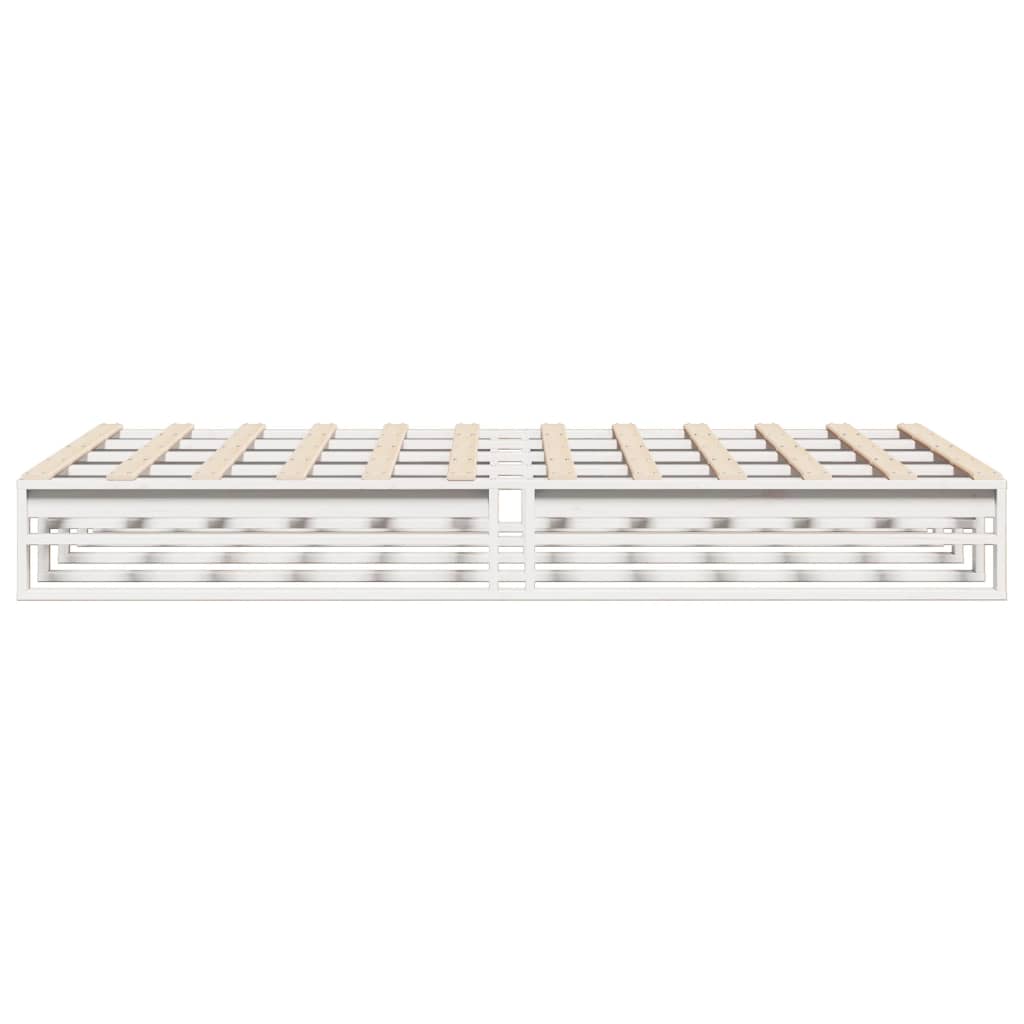 Letto senza Materasso Bianco 140x190 cm Legno Massello di Pino | homemem39