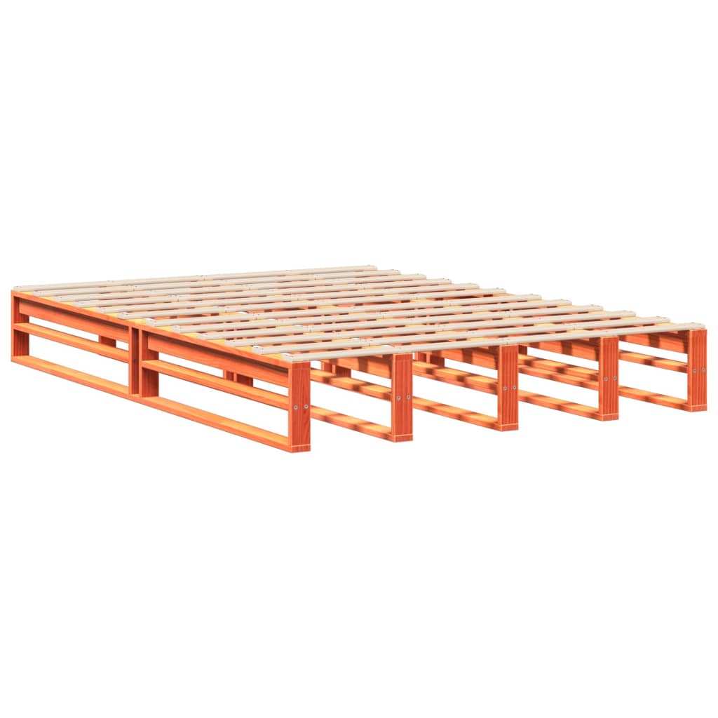 Letto senza Materasso Marrone Cera 140x190 cm in Legno di Pino | homemem39