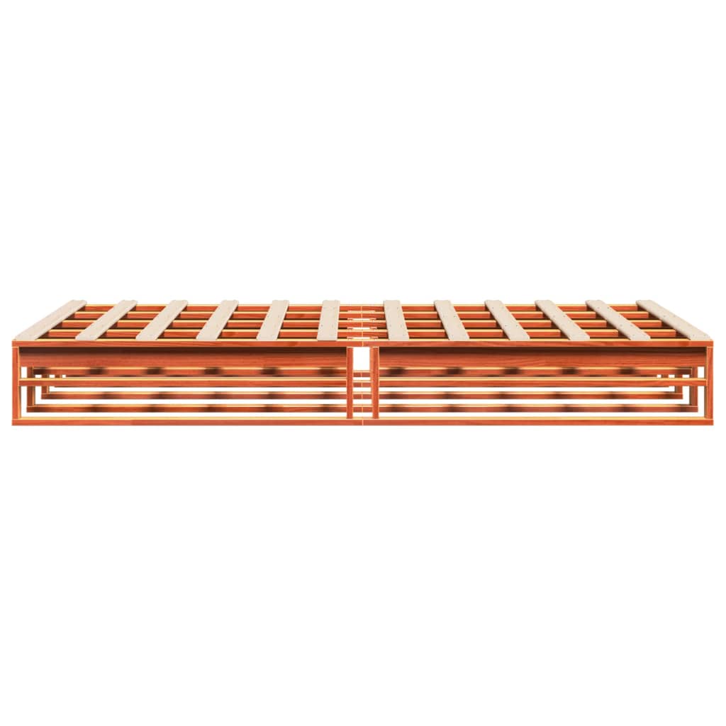 Letto senza Materasso Marrone Cera 140x190 cm in Legno di Pino | homemem39