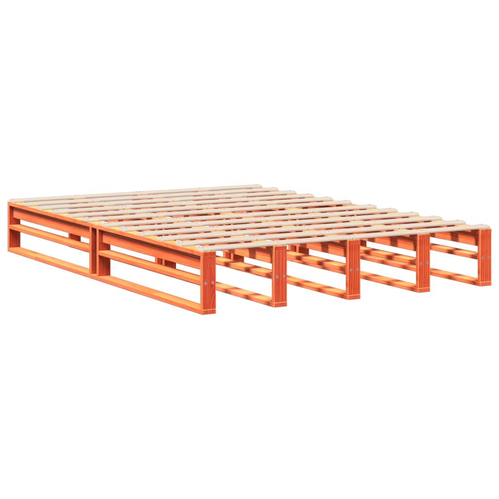 Letto senza Materasso Marrone Cera 140x190 cm in Legno di Pino | homemem39