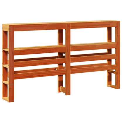 Testiera con Ripiani Marrone Cera 160 cm Legno Massello di Pino - homemem39