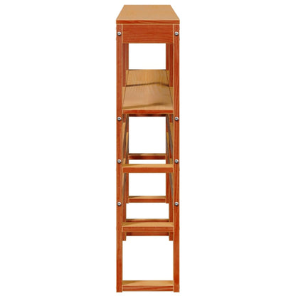 Testiera con Ripiani Marrone Cera 150 cm Legno Massello di Pino - homemem39