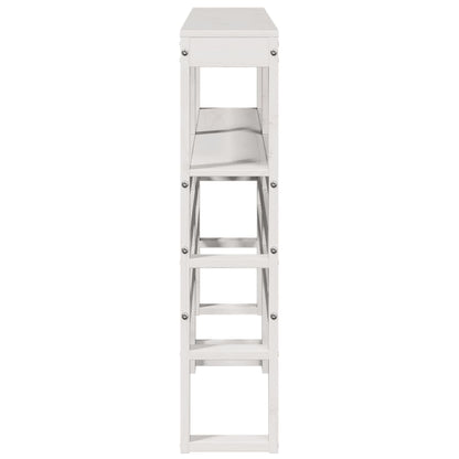 Testiera con Ripiani Bianca 135 cm in Legno Massello di Pino | homemem39