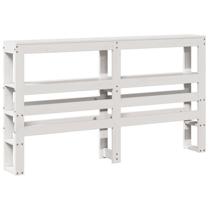 Testiera con Ripiani Bianca 135 cm in Legno Massello di Pino - homemem39