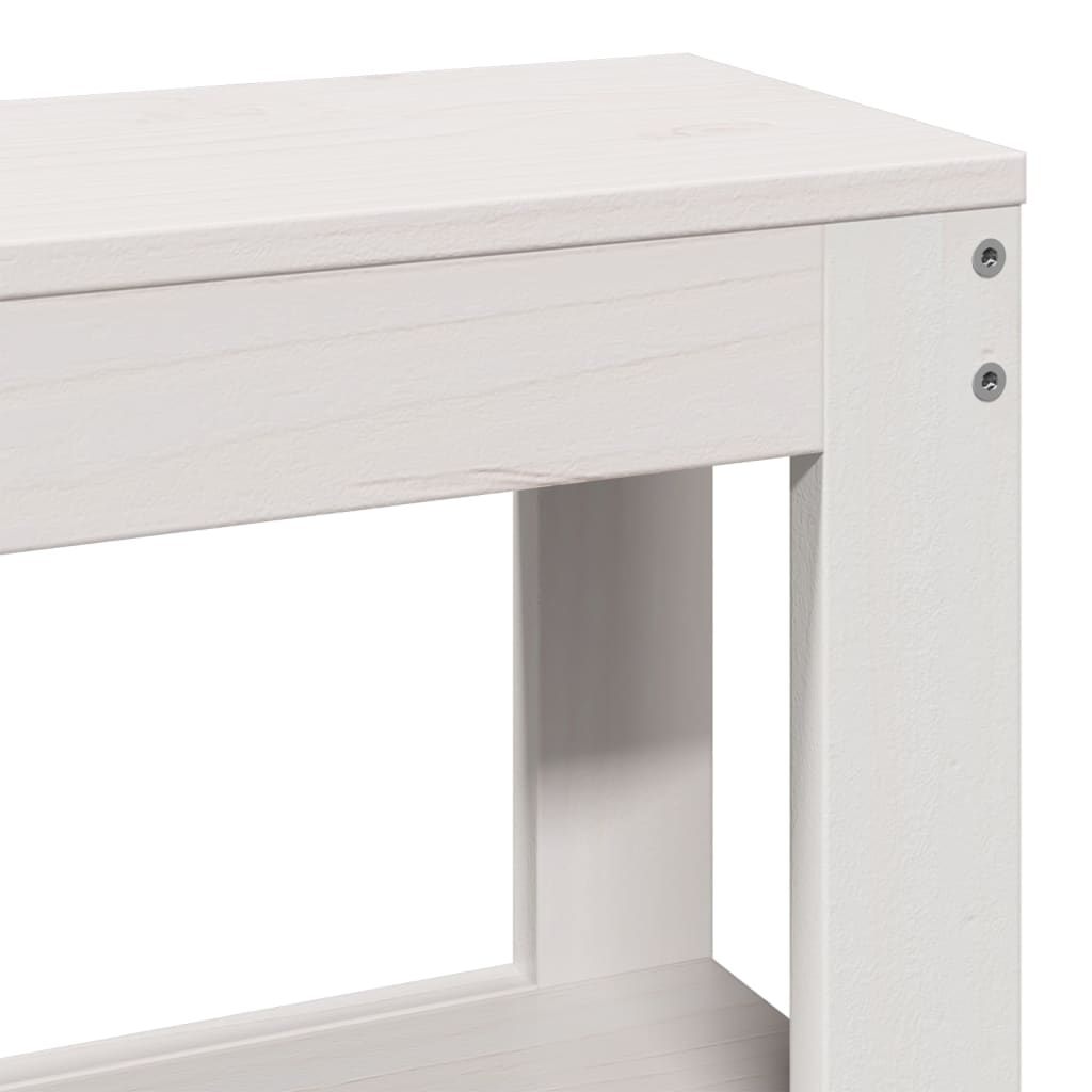 Testiera con Ripiani Bianca 135 cm in Legno Massello di Pino | homemem39