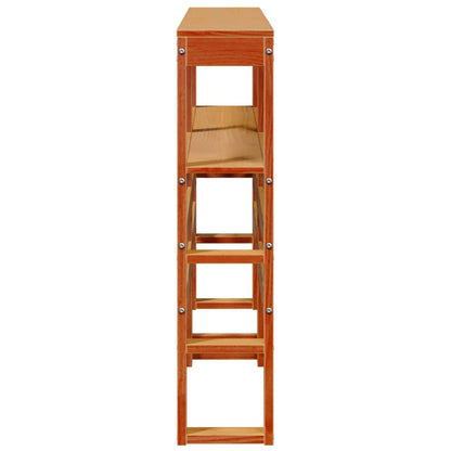 Testiera con Ripiani Marrone Cera 135 cm Legno Massello di Pino - homemem39