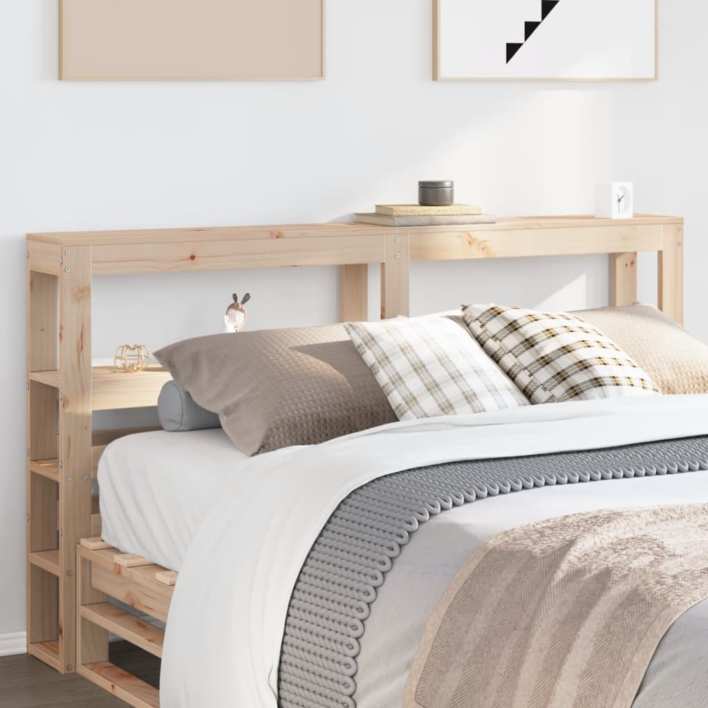 Testiera con Ripiani 120 cm in Legno Massello di Pino | homemem39