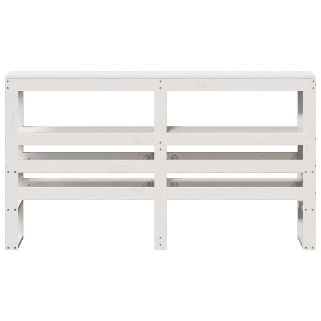 Testiera con Ripiani Bianca 120 cm in Legno Massello di Pino | homemem39