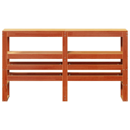 Testiera con Ripiani Marrone Cera 120 cm Legno Massello di Pino | homemem39