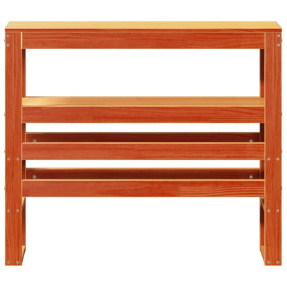 Testiera con Ripiani Marrone Cera 75 cm Legno Massello di Pino - homemem39