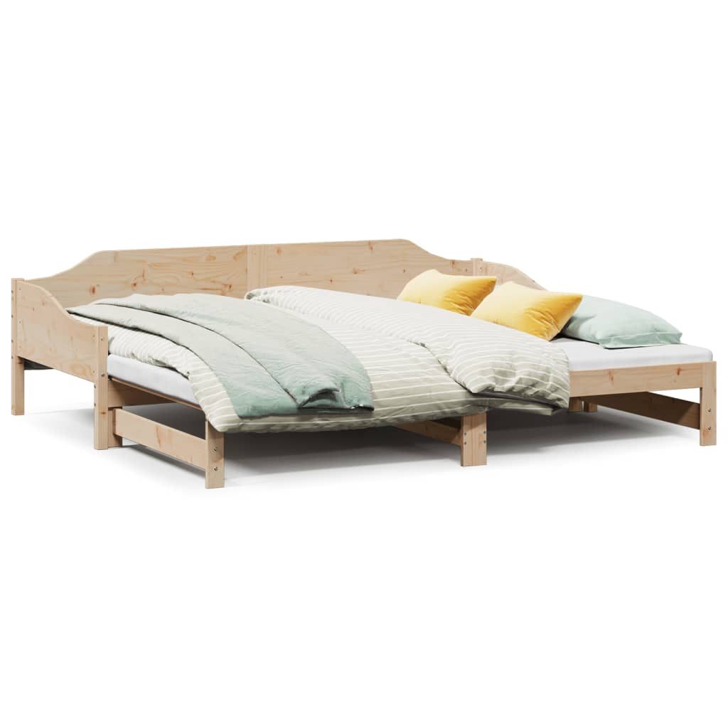 Divano Letto con Letto Estraibile 90x200cm Legno Massello Pino - homemem39