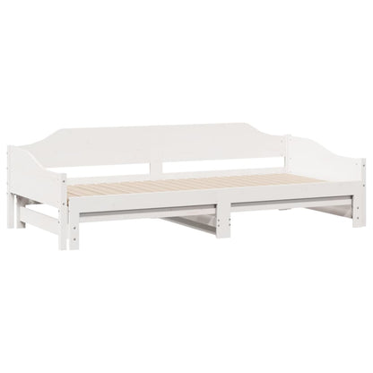 Divano Letto con Letto Estraibile Bianco 90x200cm Massello Pino - homemem39