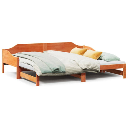 Divano con Letto Estraibile Marrone Cera 90x200cm Massello Pino | homemem39