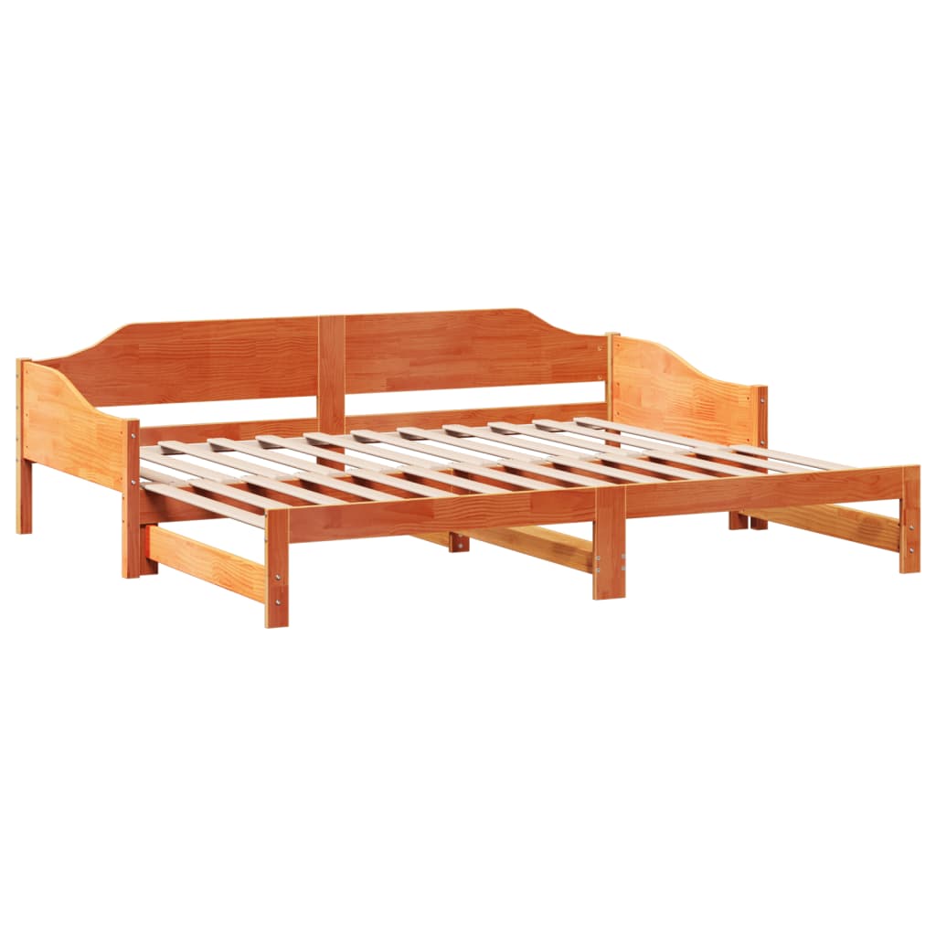 Divano con Letto Estraibile Marrone Cera 90x200cm Massello Pino | homemem39