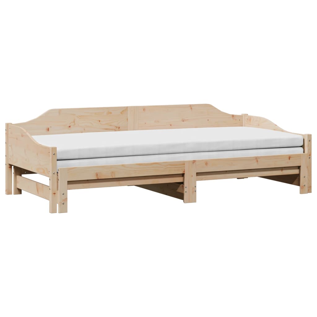 Divano Letto con Letto Estraibile 90x190 cm Legno Massello Pino - homemem39