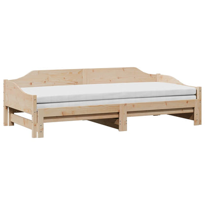 Divano Letto con Letto Estraibile 90x190 cm Legno Massello Pino - homemem39
