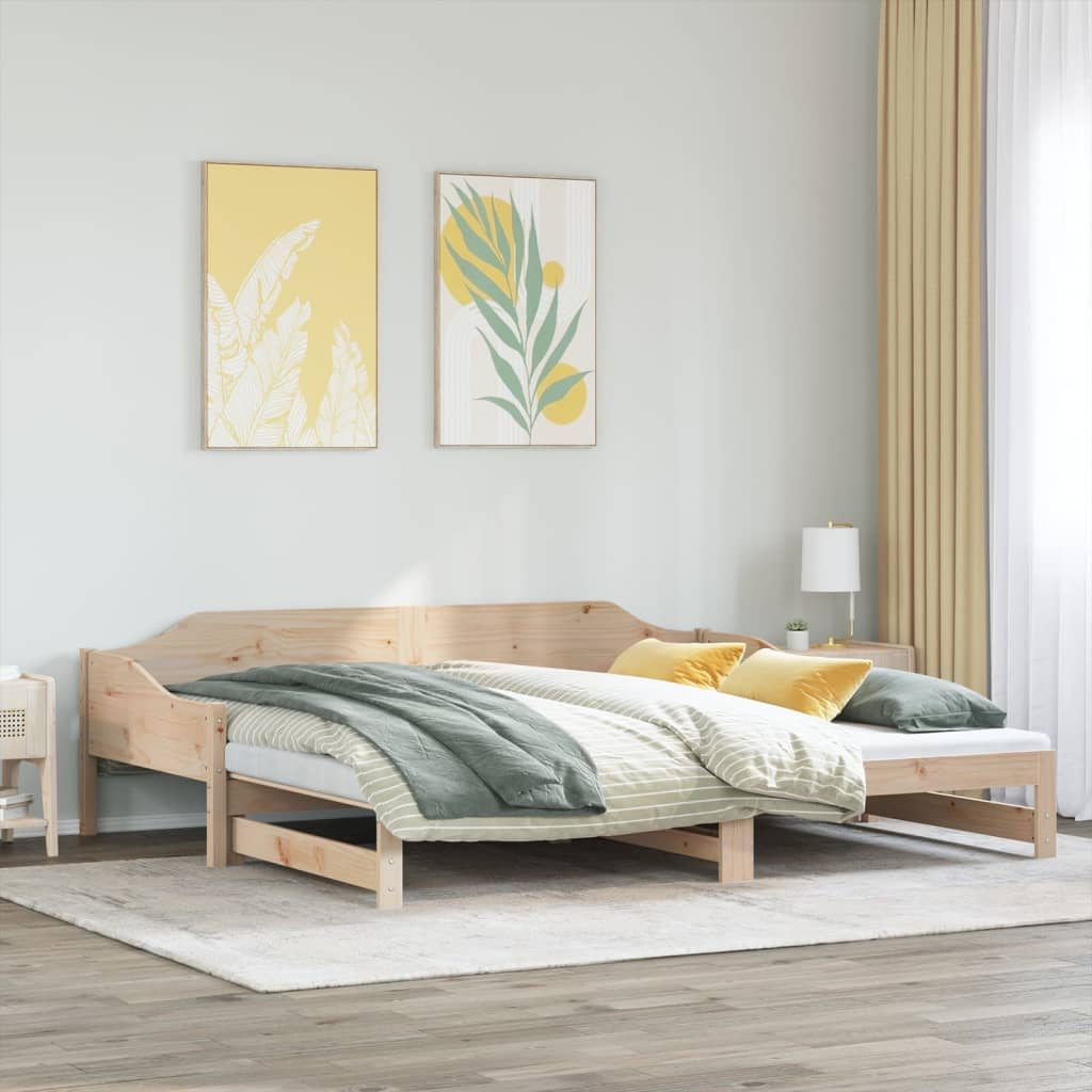 Divano Letto con Letto Estraibile 90x190 cm Legno Massello Pino | homemem39