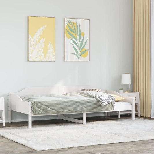 Letto senza Materasso Bianco 90x200 cm Legno Massello di Pino | homemem39