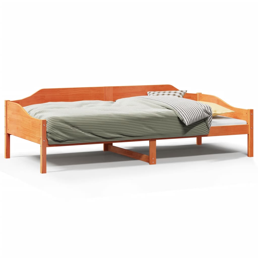 Letto senza Materasso Marrone Cera 90x200 cm Legno di Pino | homemem39