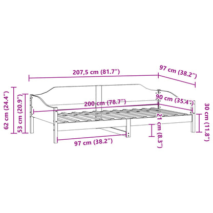 Letto senza Materasso Marrone Cera 90x200 cm Legno di Pino - homemem39