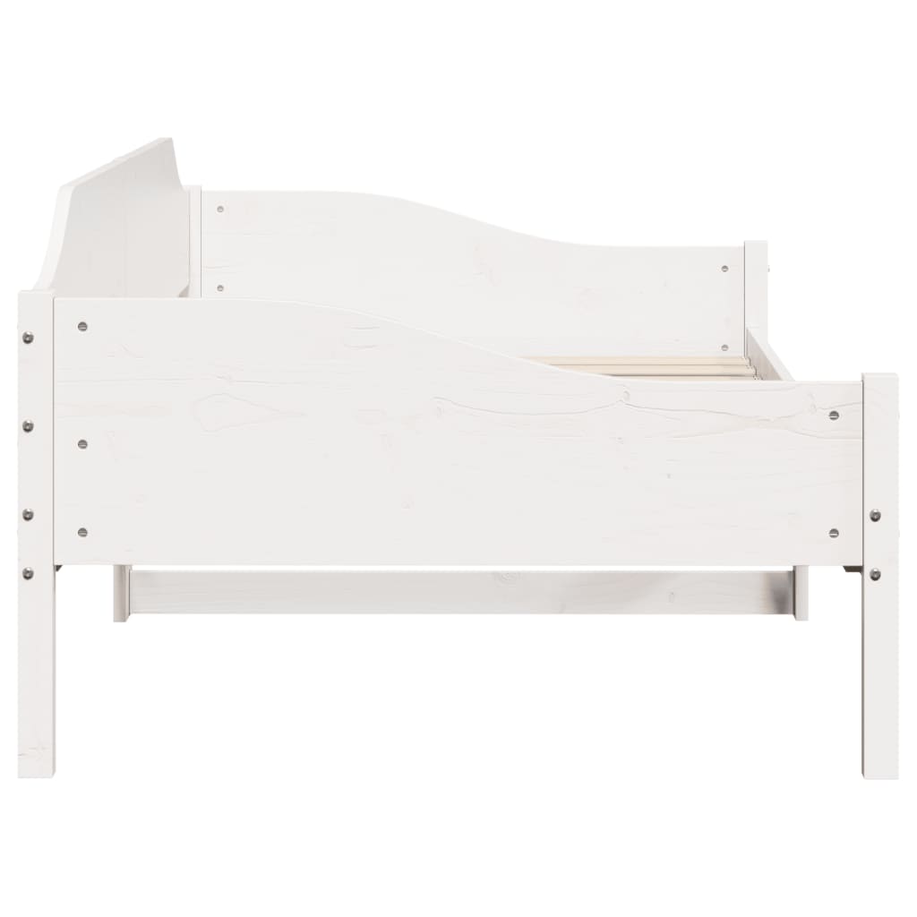 Letto senza Materasso Bianco 90x190 cm in Legno Massello Pino - homemem39