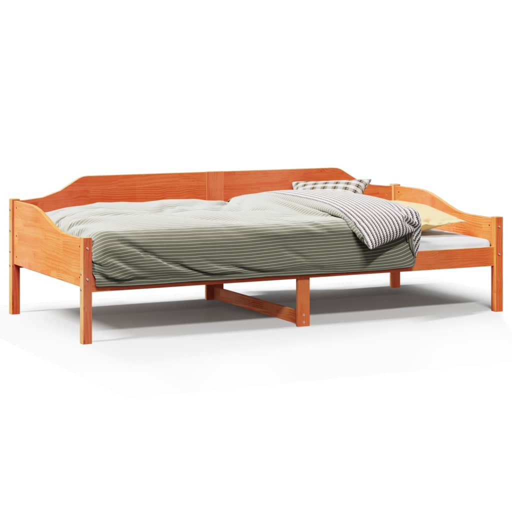 Letto senza Materasso Marrone Cera 90x190 cm in Legno di Pino | homemem39