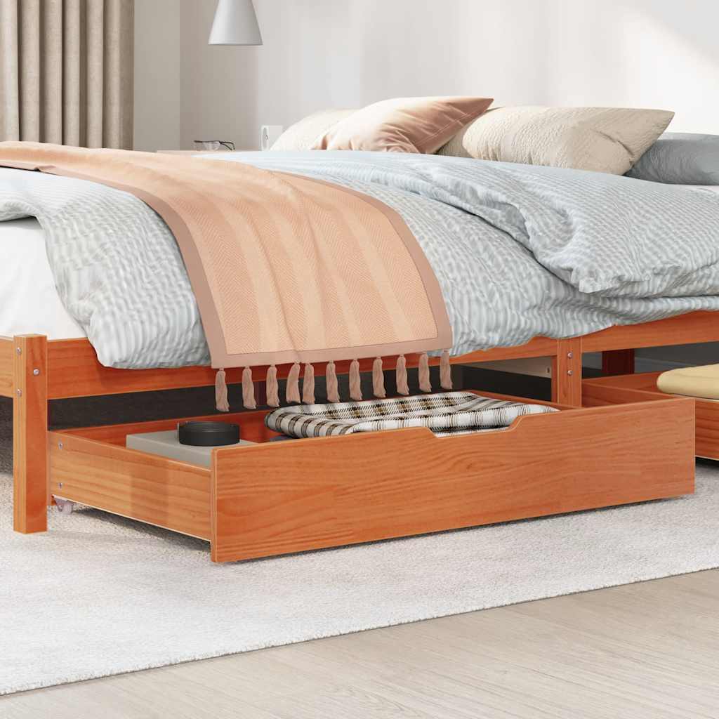 Cassettoni per Letto 2pz Marrone Cera 95x55x17 cm Legno di Pino | homemem39