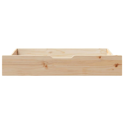 Cassettoni Letto con Ruote 2 pz 90x55x17 cm Legno Massello Pino