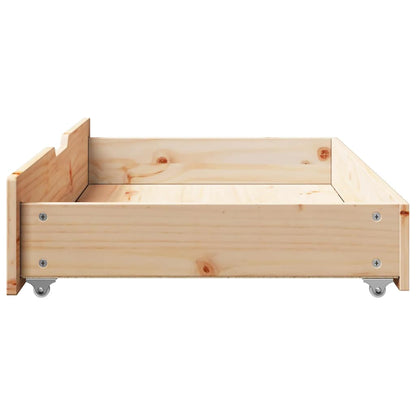Cassettoni Letto con Ruote 2 pz 90x55x17 cm Legno Massello Pino | homemem39